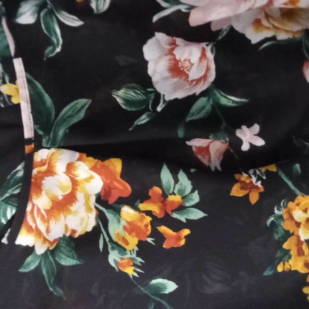 Floral Black Maxi Wrap Dress Size S Garden Boho Wedding Guest - Picture 5 of 6